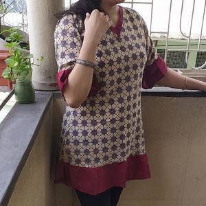 Ajrakh Printed cotton kurti